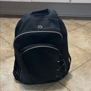 LEEDS black  checkmate/checkpoint Backpack - Sleek Everyday Bag crossbody style!